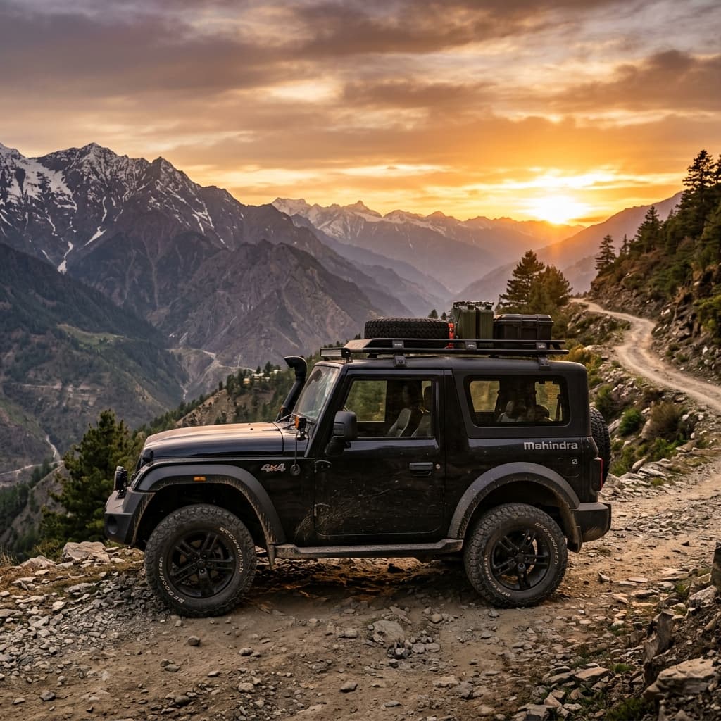 Mahindra Thar 4×4 (Black) self-drive rental in Kompally Hyderabad