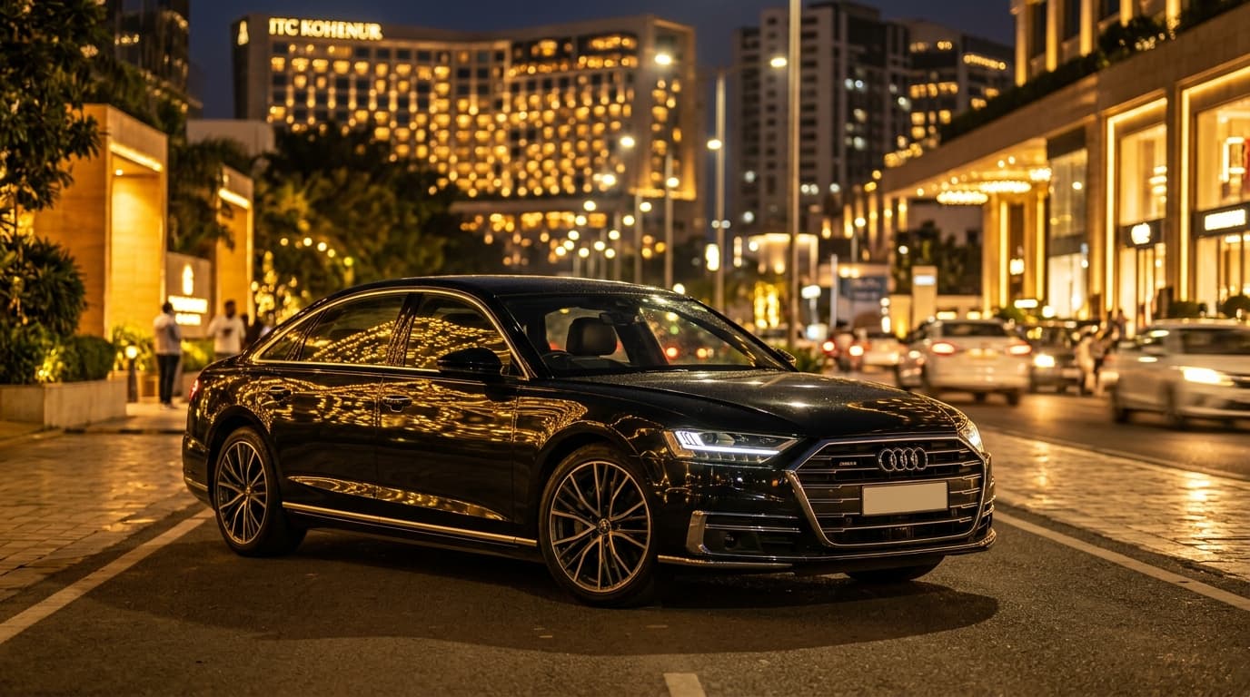 Premium rental car on road — Kompally Hyderabad